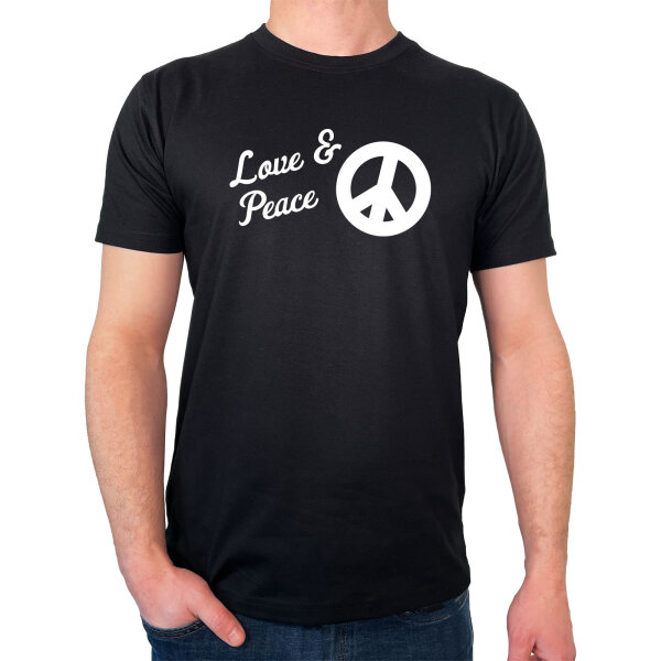 Herren T-Shirt Love & Peace  Größe S-3XL