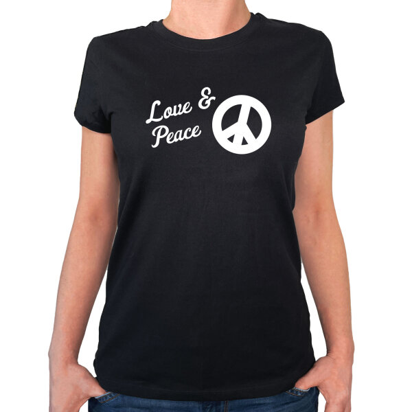 Damen T-Shirt Love & Peace  Größe XS-XXL
