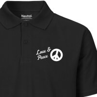 Herren Polo Shirt Love &amp; Peace