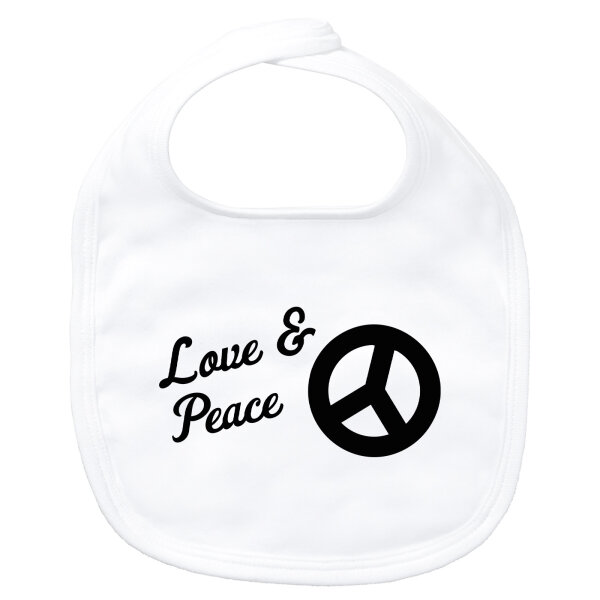Baby Lätzchen Love & Peace  Klettverschluss