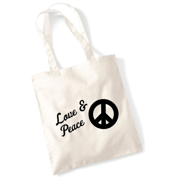 Jutebeutel Love & Peace  10 Liter