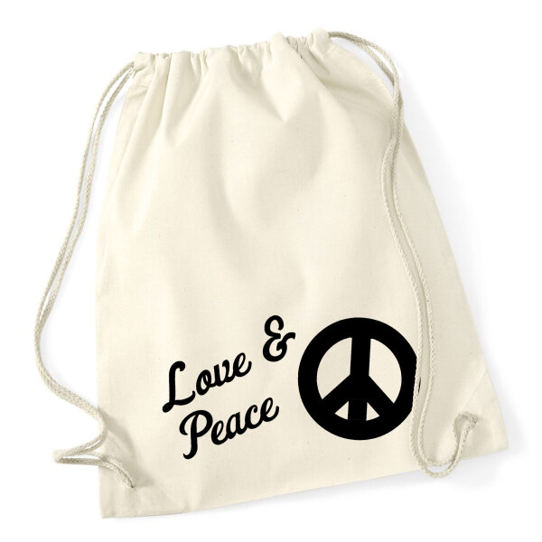 Turnbeutel Love & Peace  12 Liter