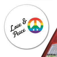 Aufkleber Love & Peace  10cm Sticker