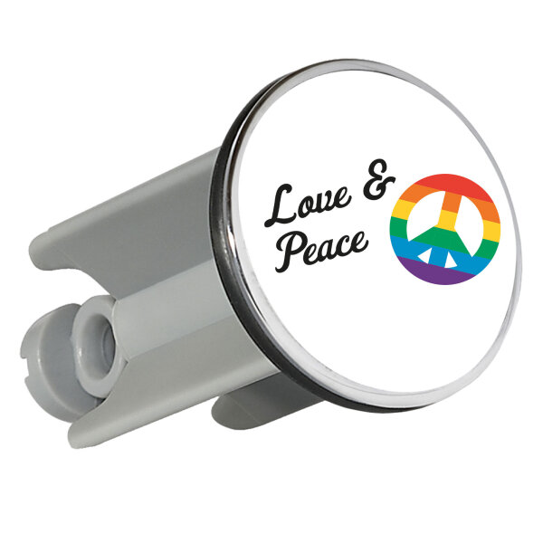 Waschbeckenstöpsel Love & Peace  4cm Abflussstopfen