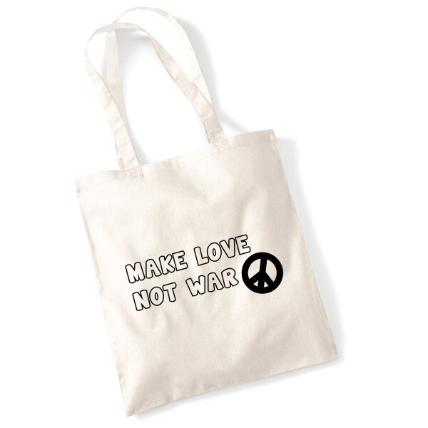 Jutebeutel Make Love not War  10 Liter