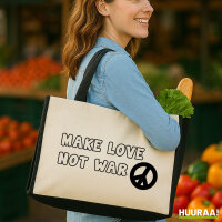 Jutetasche Make Love not War  21 Liter Black