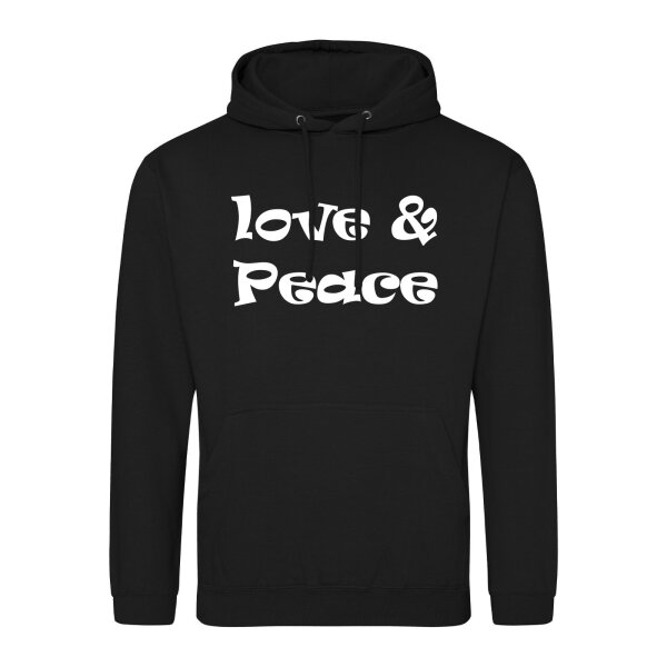Unisex Hoodie Love & Peace 70s  Größe S-3XL