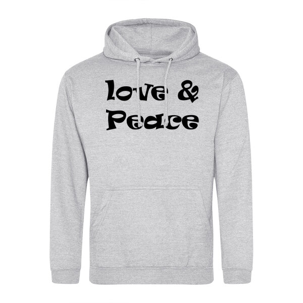 Männer und Frauen Sweatshirt Love & Peace 70s  Größe 3XL Heather Grey