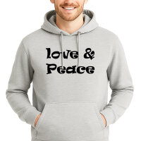 Männer und Frauen Sweatshirt Love & Peace 70s  Größe 3XL Heather Grey