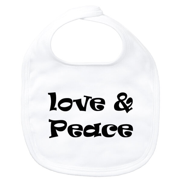 Baby Lätzchen Love & Peace 70s  Klettverschluss