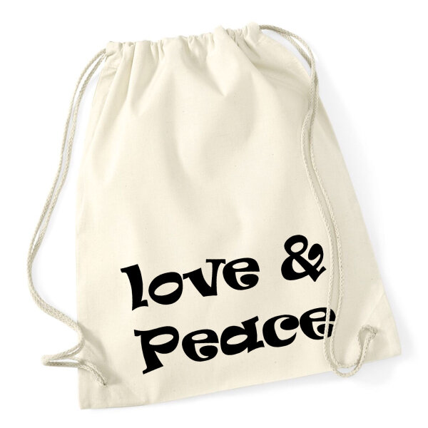 Turnbeutel Love & Peace 70s  12 Liter