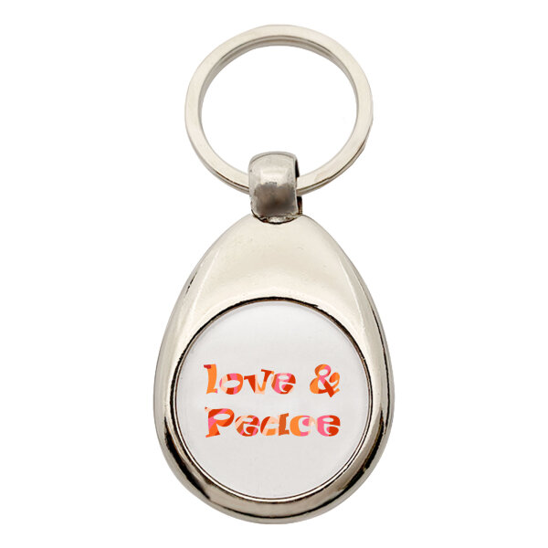 Schlüsselanhänger Love & Peace 70s