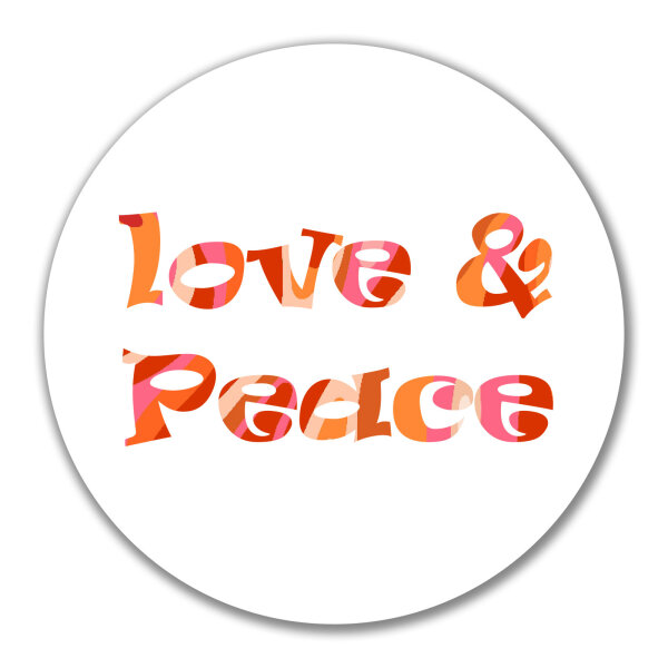 Aufkleber Love & Peace 70s  10cm Sticker