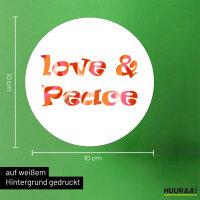 Aufkleber Love & Peace 70s  10cm Sticker
