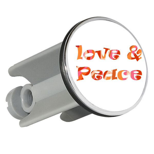 Waschbeckenstöpsel Love & Peace 70s  4cm Abflussstopfen