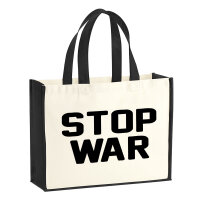 Jutetasche Stop War  21 Liter Black