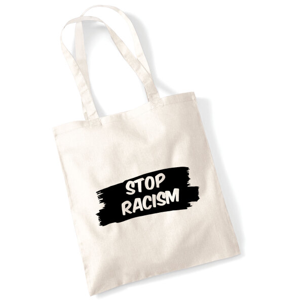 Jutebeutel Stop Racism  10 Liter