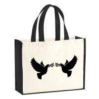 Jutetasche Friedenstauben  21 Liter Black